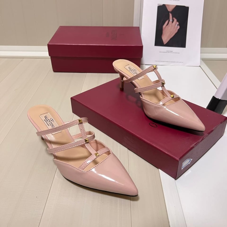 Valentino Garavani Rockstud Wispy Mule In Calfskin Beige 4W0S0Jb1Act 098 view 7