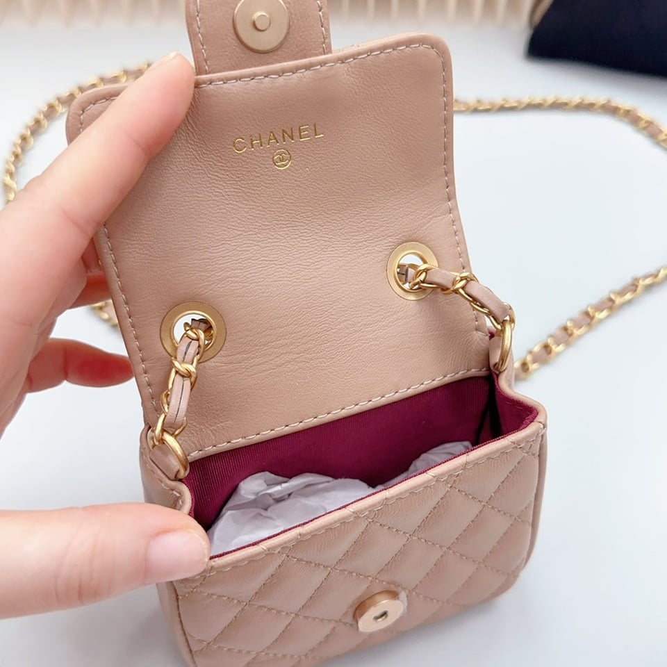 Chanel Chain Belt Nude Quilted Lambskin Bag view 5