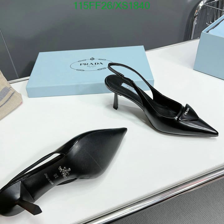 Prada Brushed Leather Slingback Pumps Black 1I901M055F0002F075 view 3