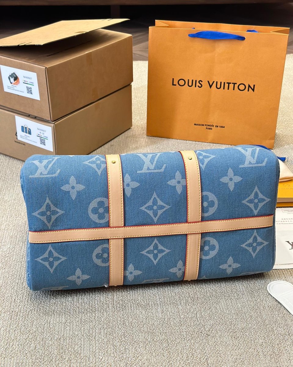 Louis Vuitton Keepall Bandouli Re Denim Blue 40Cm M24315 view 9