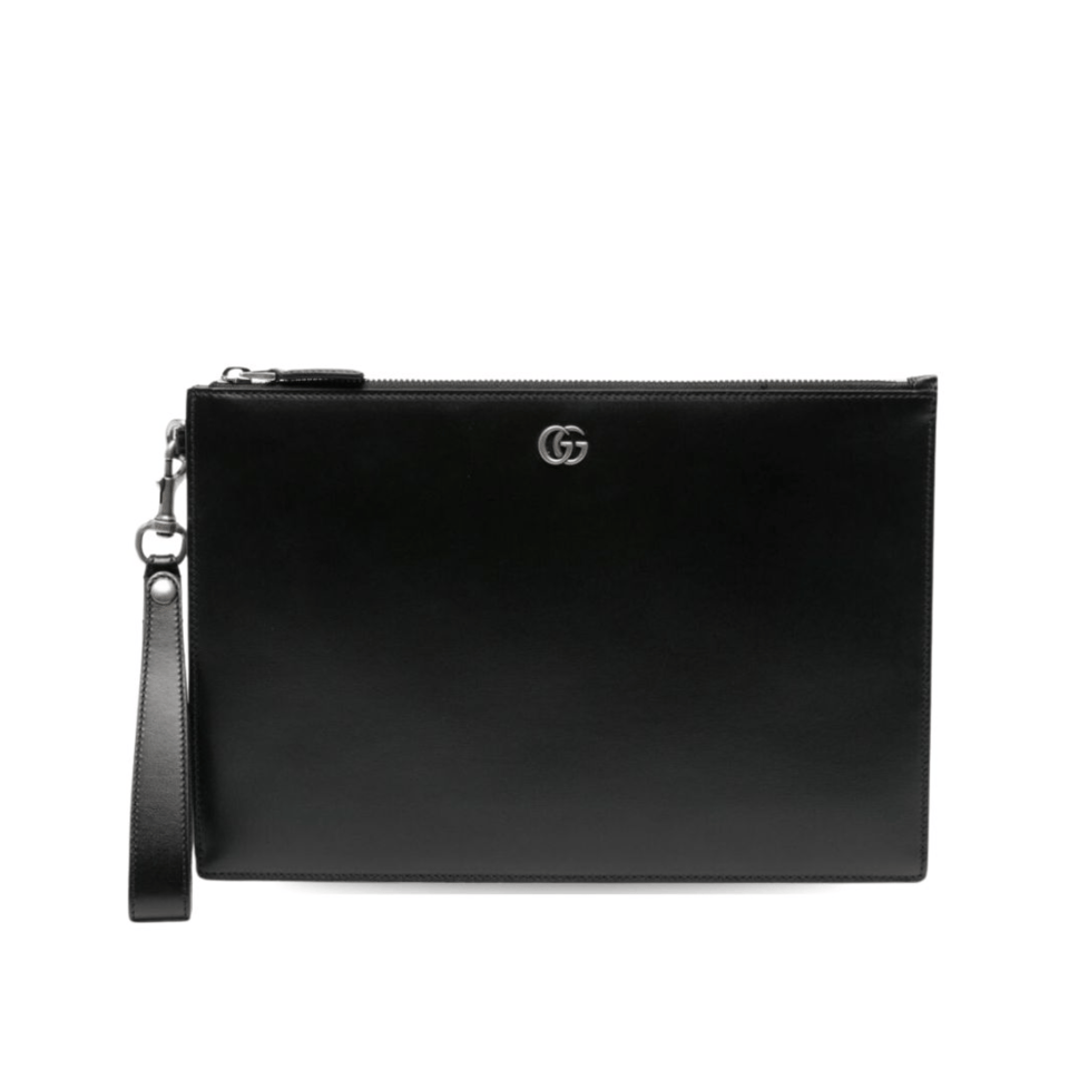 Gucci Marmont Pouch in Black with Gold Toned Hardware 12in/31cm For Men view 2