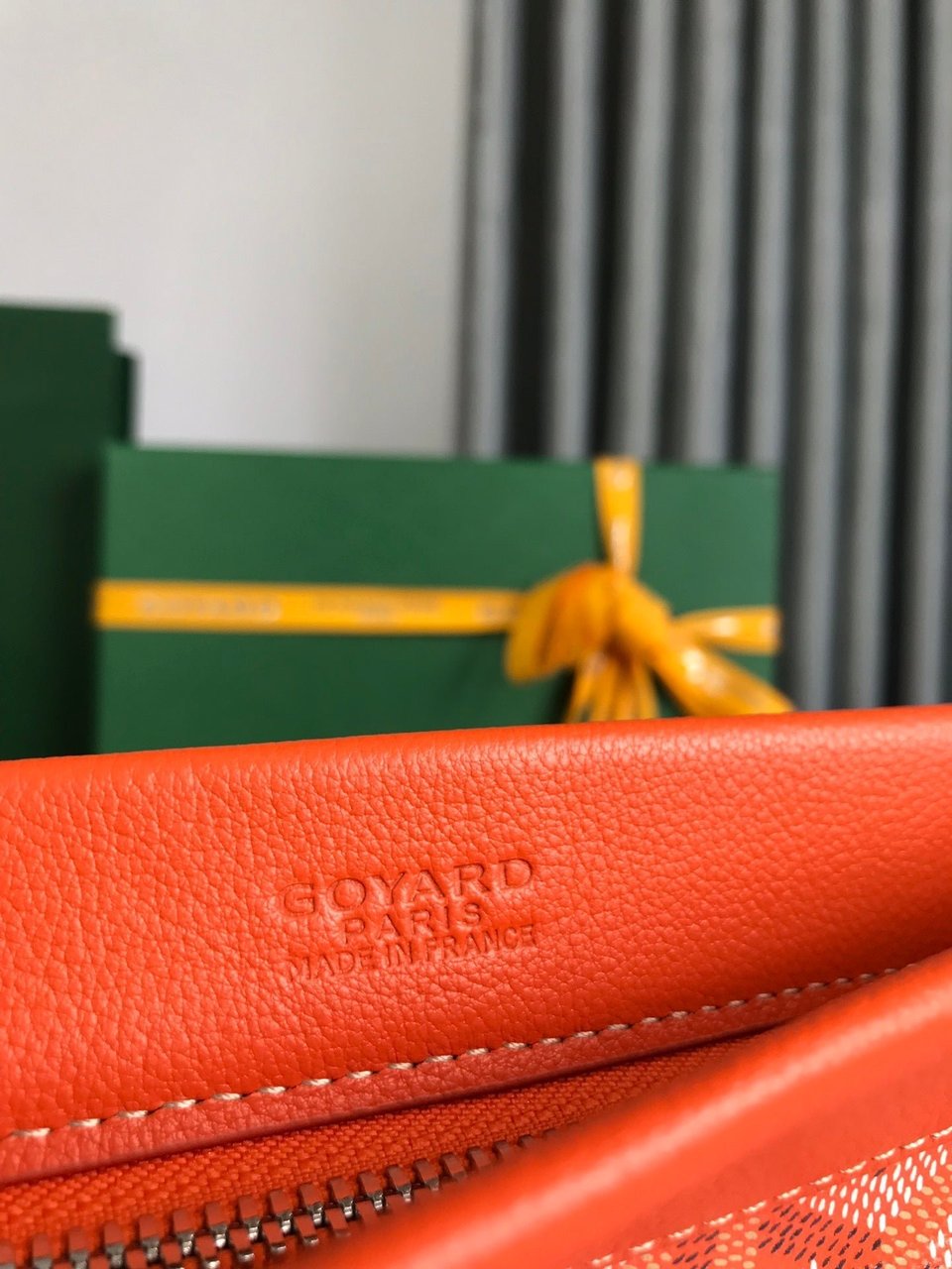 Goyard Conti Pouch 24 cm Orange Lambskin And Goyardine Canvas view 9