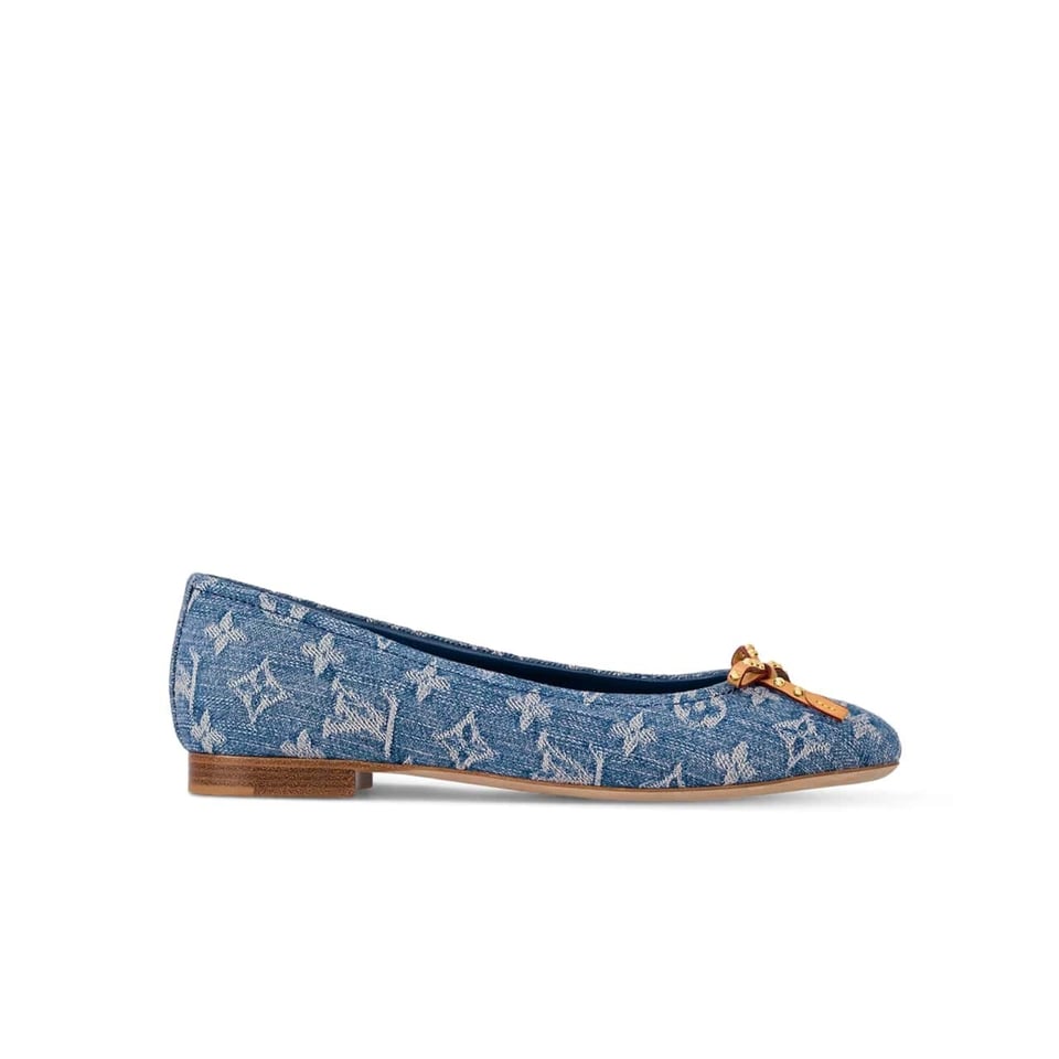Louis Vuitton Nina Doll Shoes Denim Blue 1Ack91 view 2