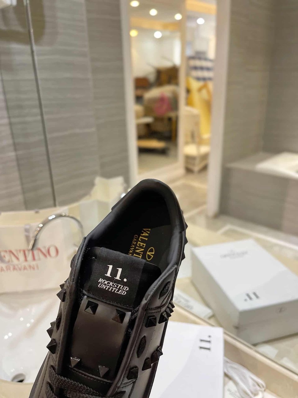 Valentino Garavani Flatform Rockstud Untitled Sneaker In Calfskin Black view 5