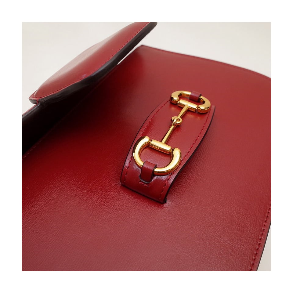 Gucci Horsebit 1955 Shoulder Bag In Red Leather view 14
