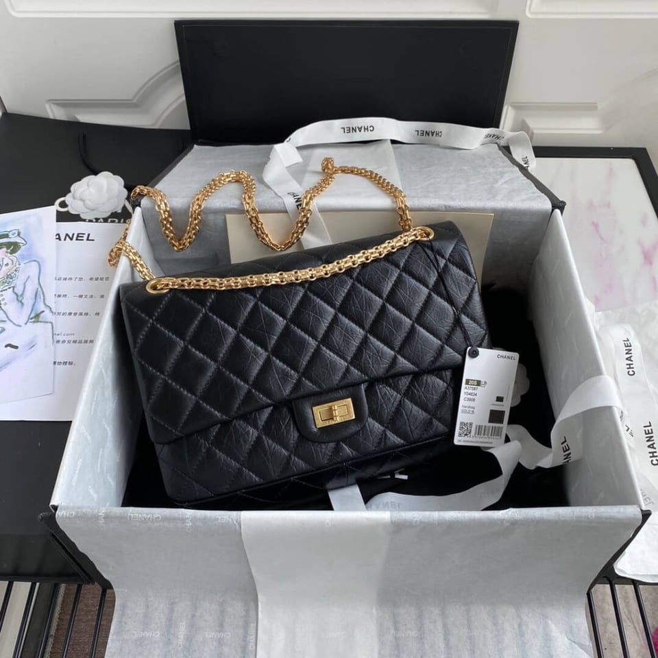 Chanel 2.55 Reissue 227 Aged Calf Black Flap Bag 28cm view 8