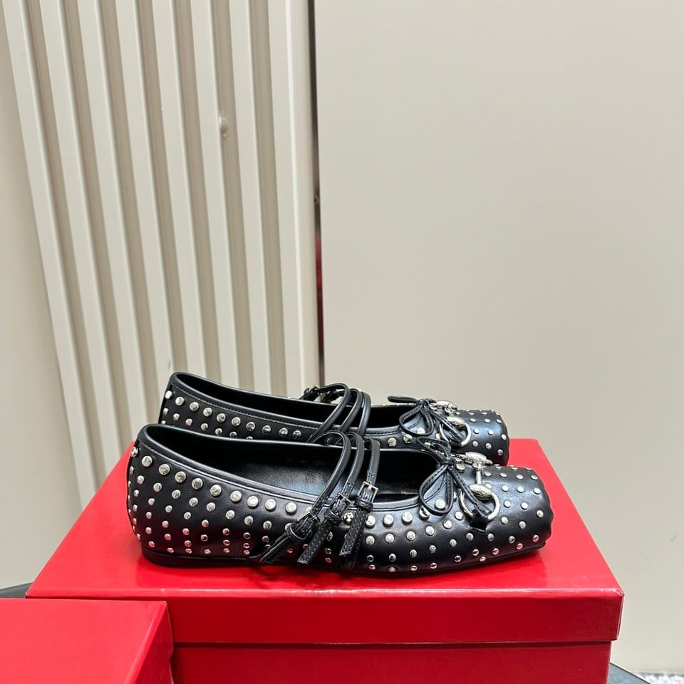 Gucci Women’S Horsebit Ballet Flat Allover Studs Black 814317 Aaeev 1050 view 5