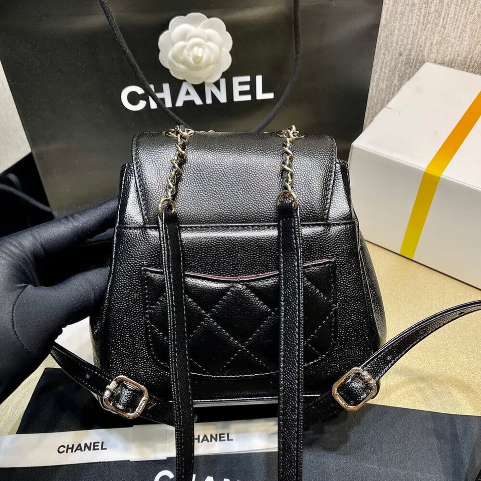Chanel Business Affinity Mini Backpack in Black Caviar 25.4cm view 11
