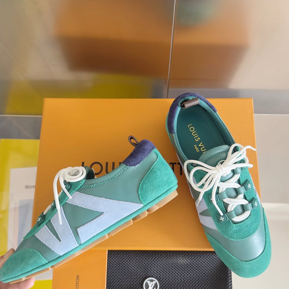 Louis Vuitton Sneakerina Green &amp; Light Blue – Women’s Ballet-Inspired Slim Sneakers view 9