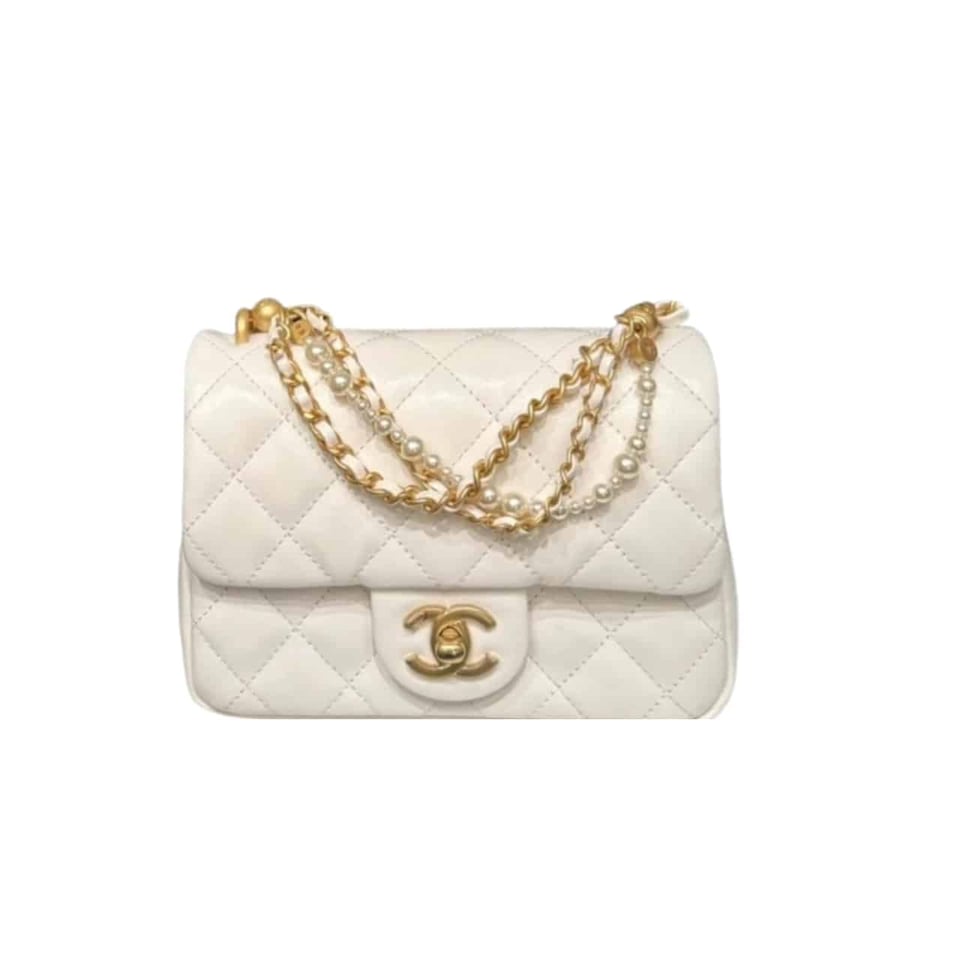 Chanel Mini Flap Bag White 17Cm/6.7in As4385