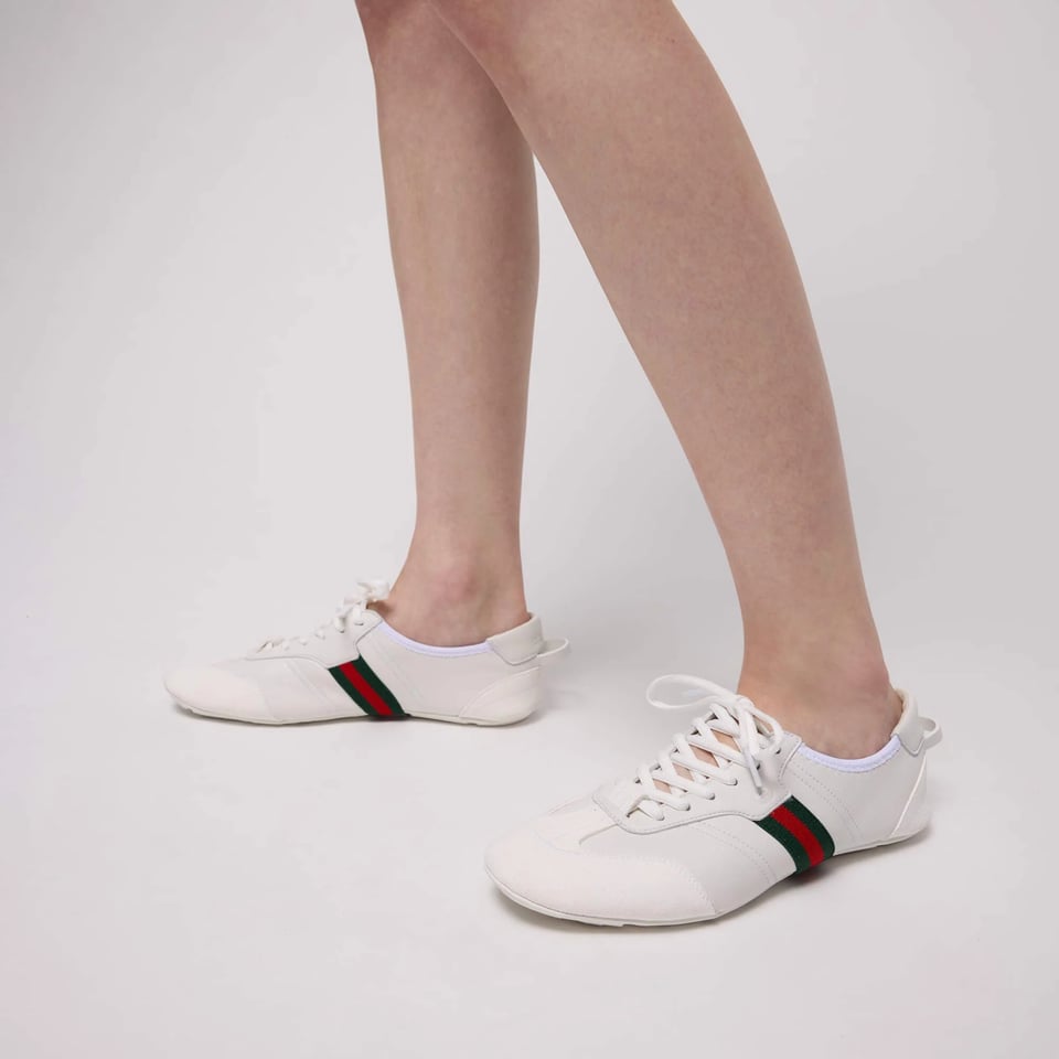 Gucci Flex Sneaker White Suede And Leather 874883 AAGY3 9049 For Women view 2