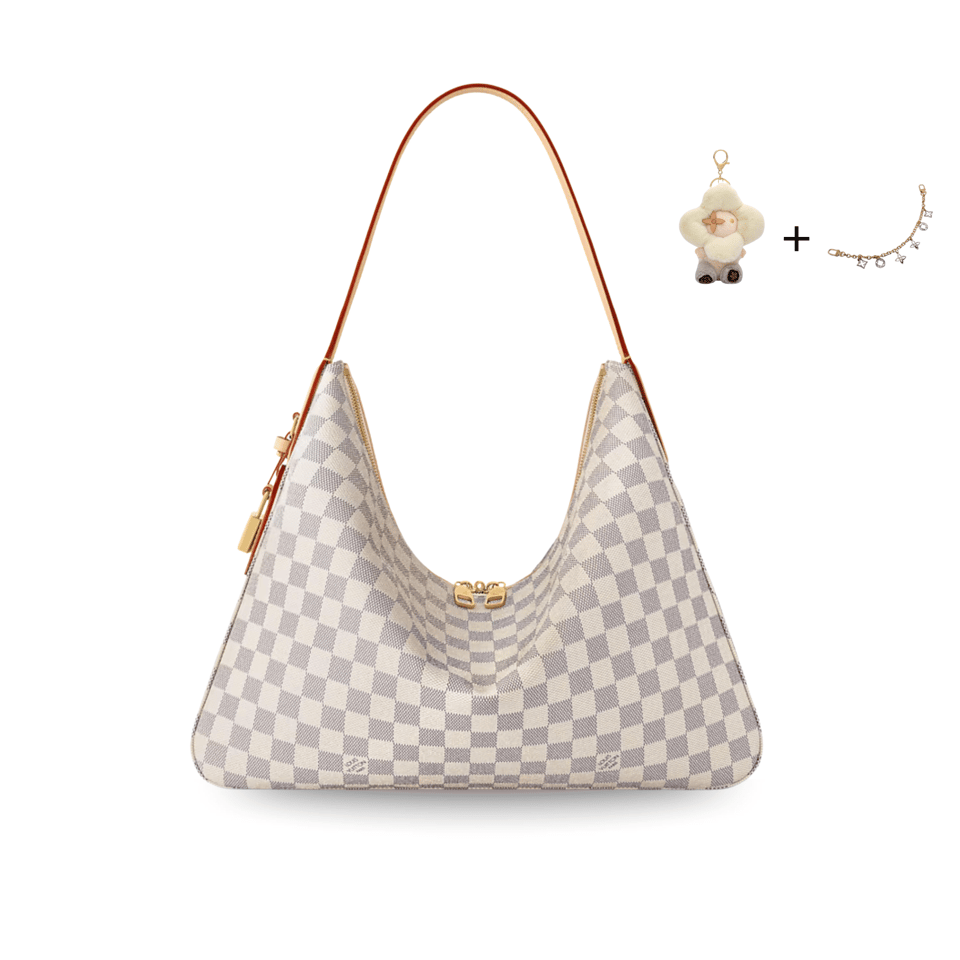 Louis Vuitton Slouchy MM Shoulder Bag Damier Azur 40cm/15.7in N00126 view 2