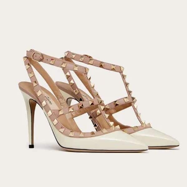 Valentino Patent Rockstud Caged Pump 100Mm Light Ivory Zw2S0393Vnwl62 view 2