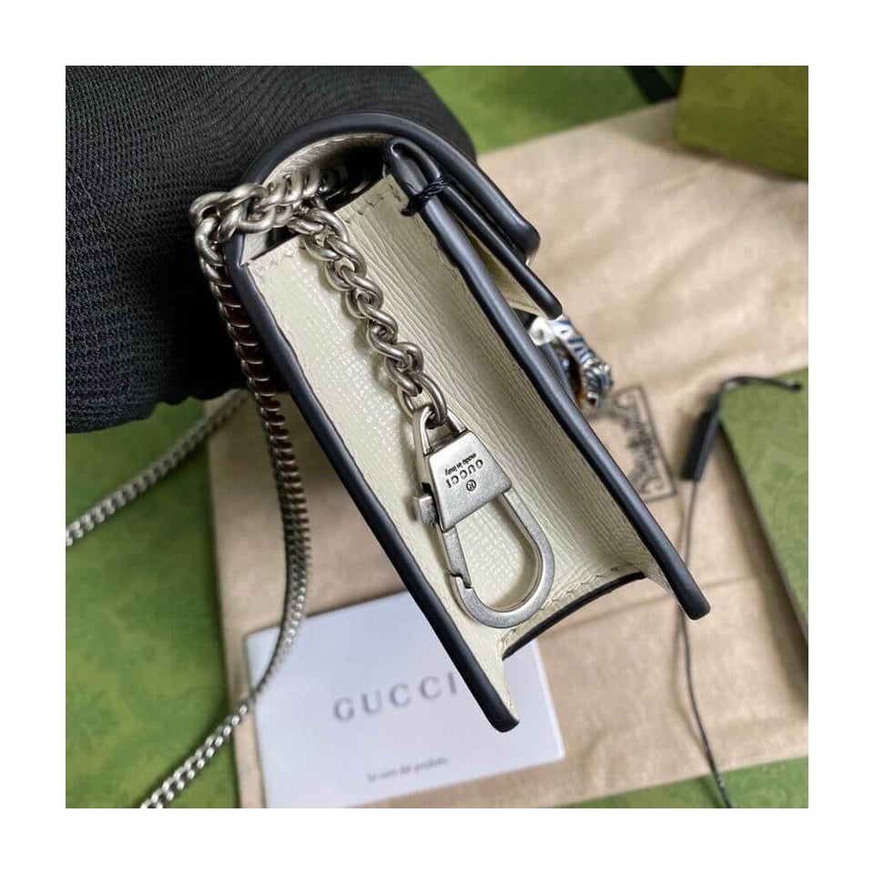 Gucci Dionysus Super Mini Bag Orange White Leather view 6