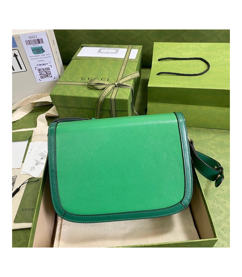 Gucci Horsebit 1955 Small Shoulder Bag Green Leather view 6