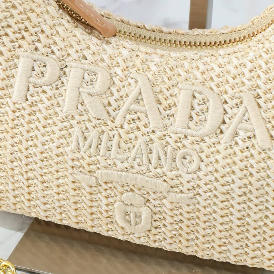 Prada Re Edition Crochet Bag Natural 22Cm view 8