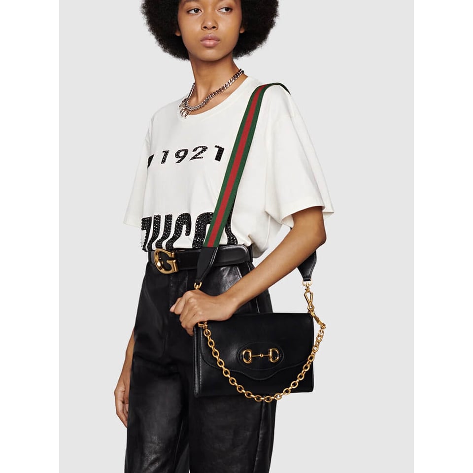 Gucci Horsebit 1955 Small Bag In Black Leather view 3
