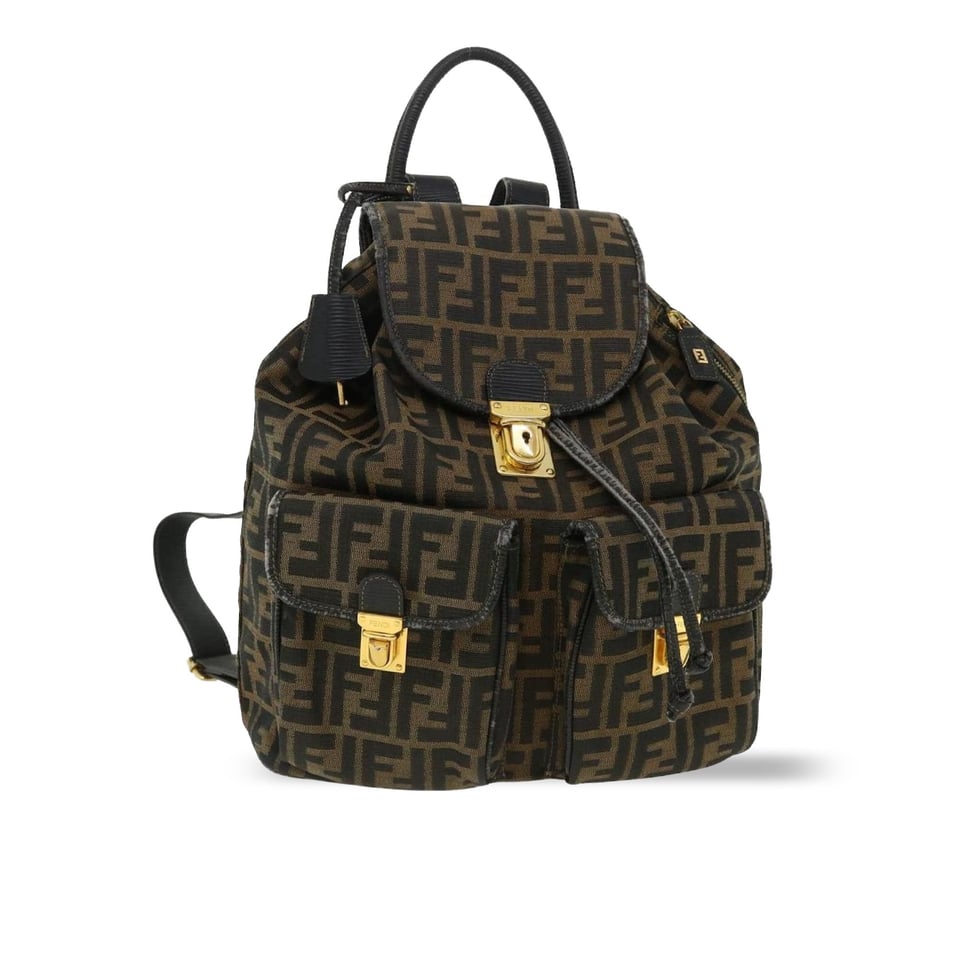 Fendi Zucca Brown Canvas Backpack 38cm view 2