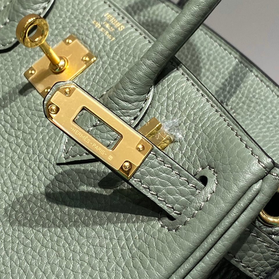 Hermes Birkin 20Cm Vert Amande Togo Leather Gold Hardware view 5