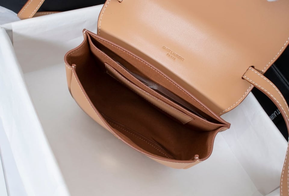 Saint Laurent Kaia Small Smooth Leather Beige view 6