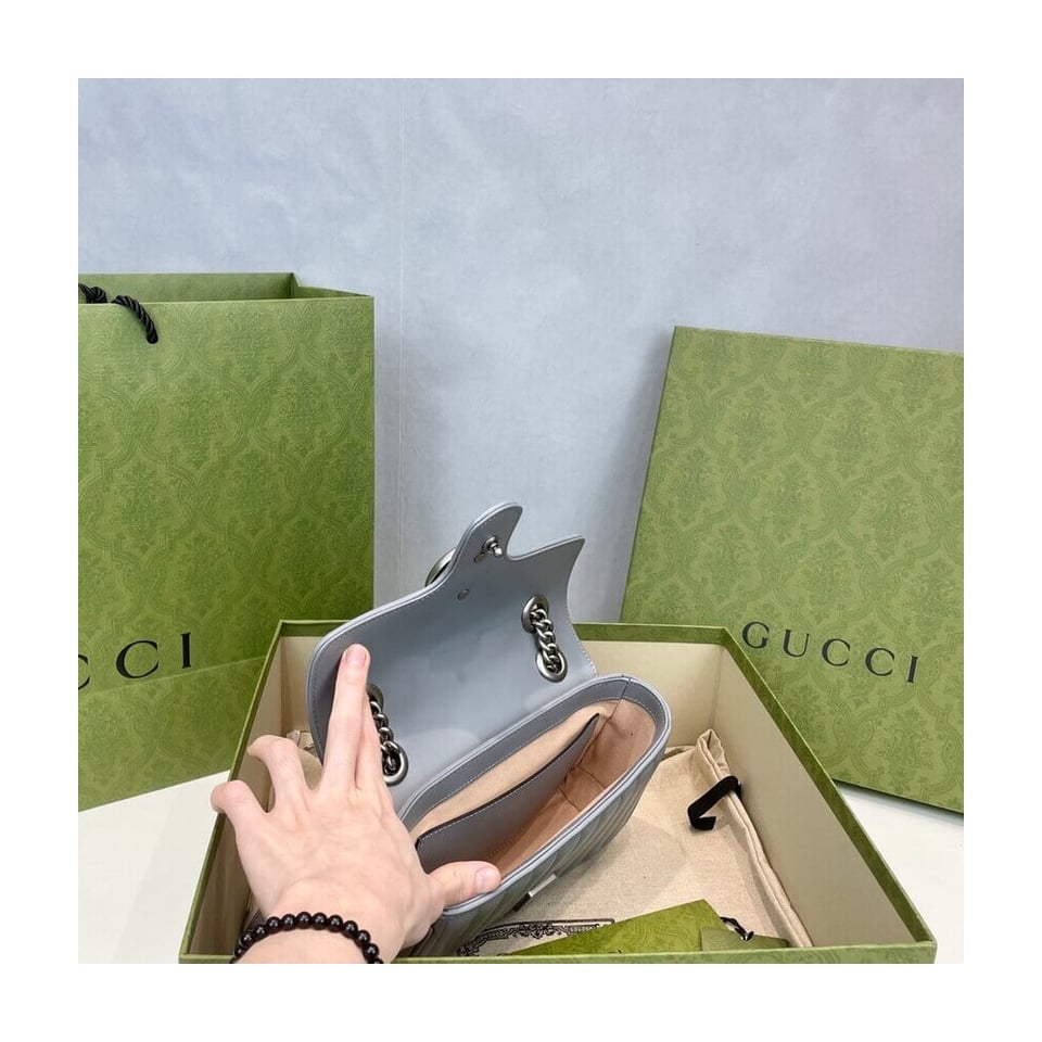 Gucci GG Marmont Mini Shoulder Bag Grey view 18