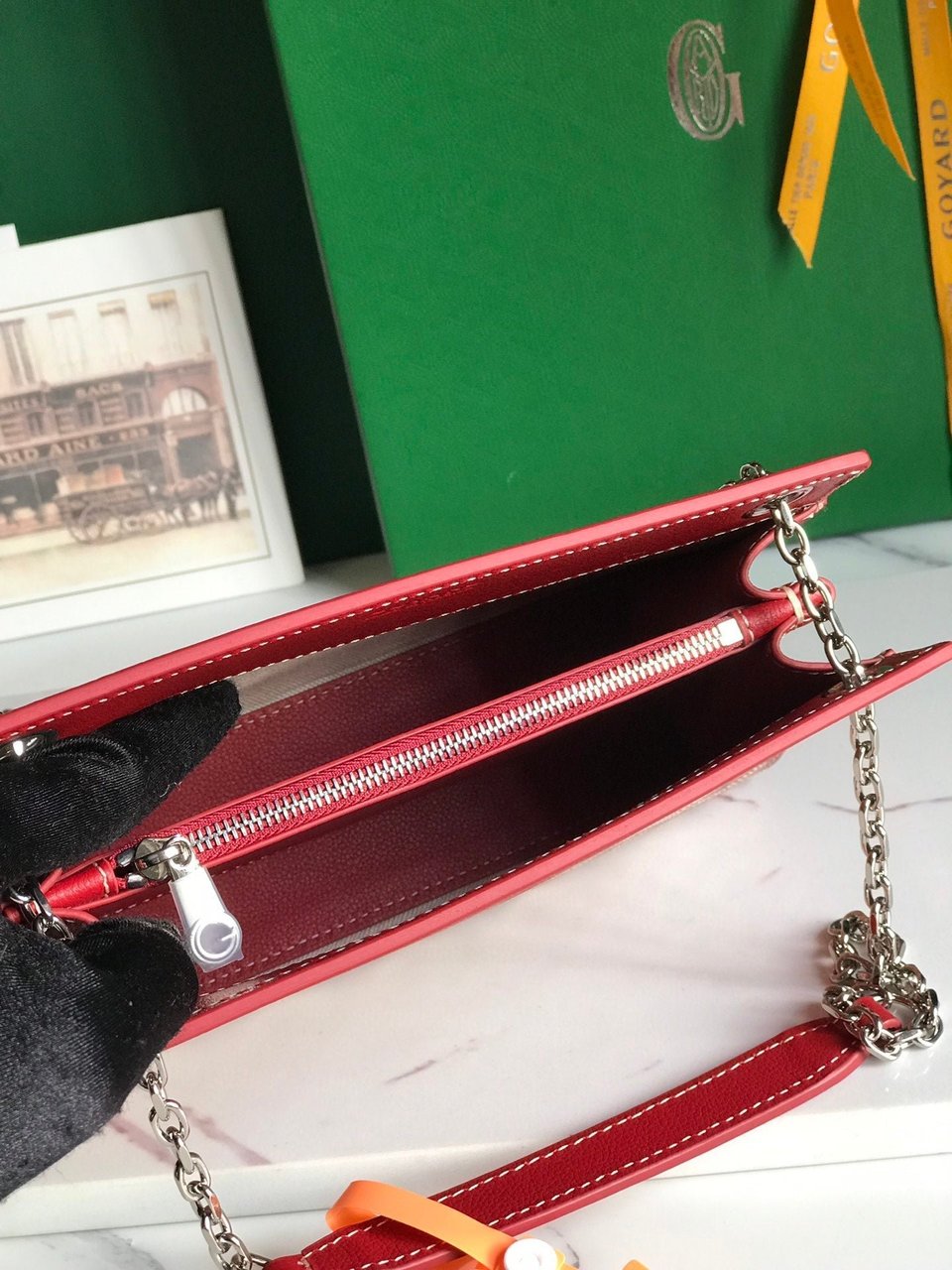 Goyard Rouette Structuré Mini Bag 21 Cm Classic Red Goyardine Canvas And Calfskin view 8