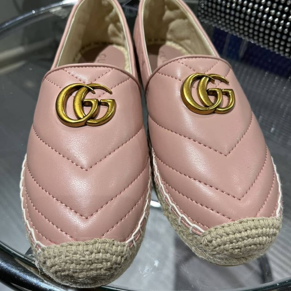 Gucci Leather Espadrille With Double G Pink view 3