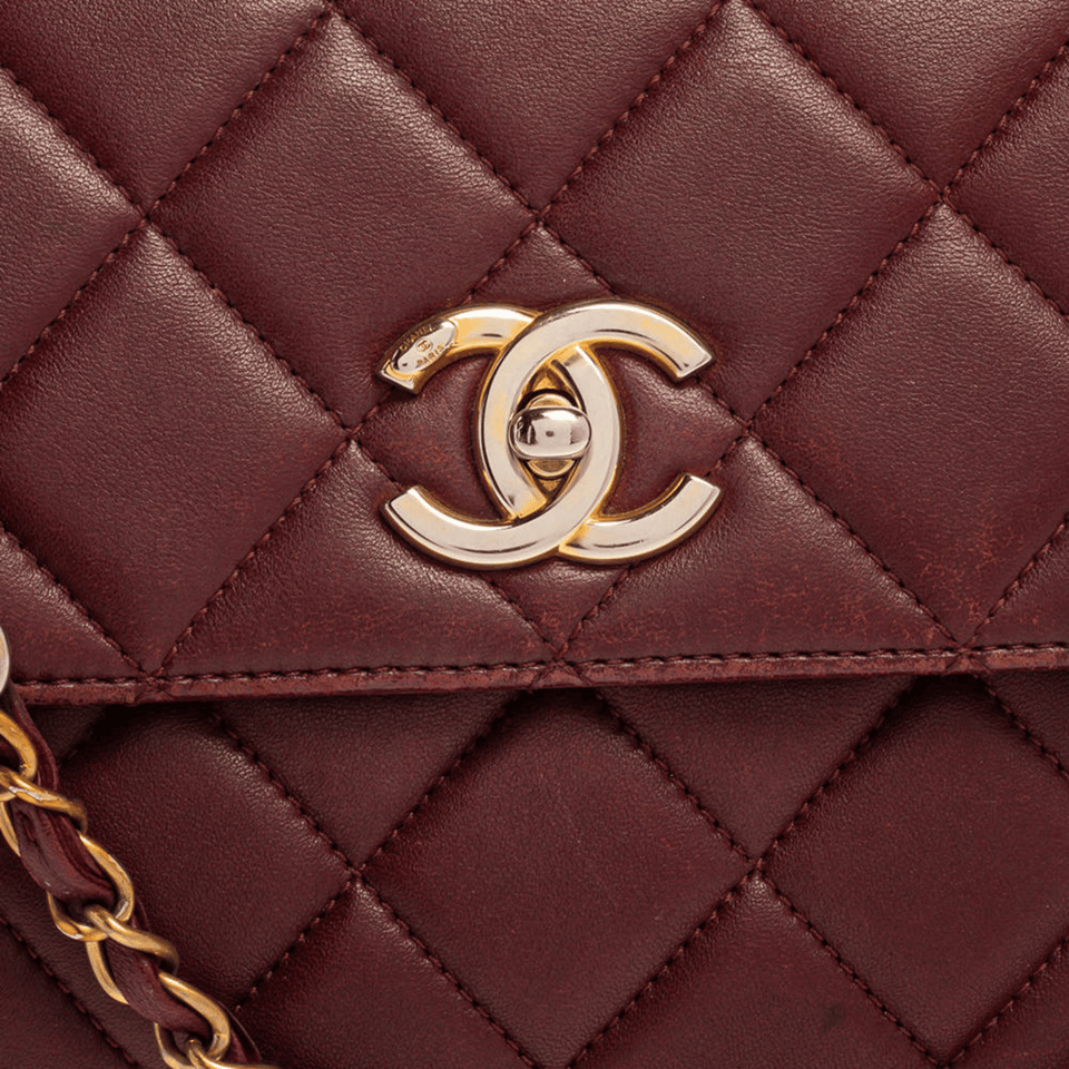 Chanel Flap Bag With Top Handle Burgundy 25Cm/9.8in view 6