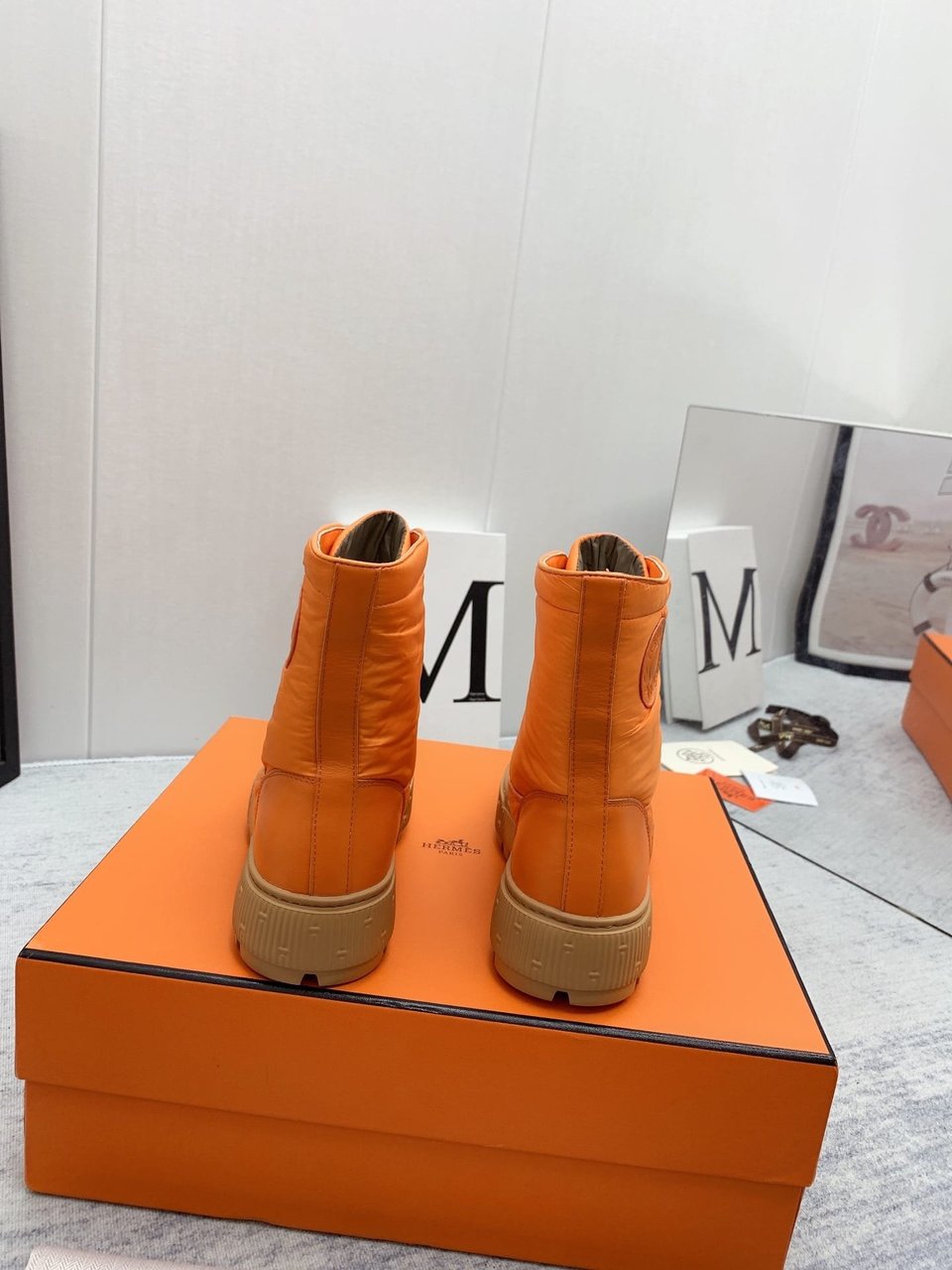 Hermes Fresh Ankle Boots Orange view 6
