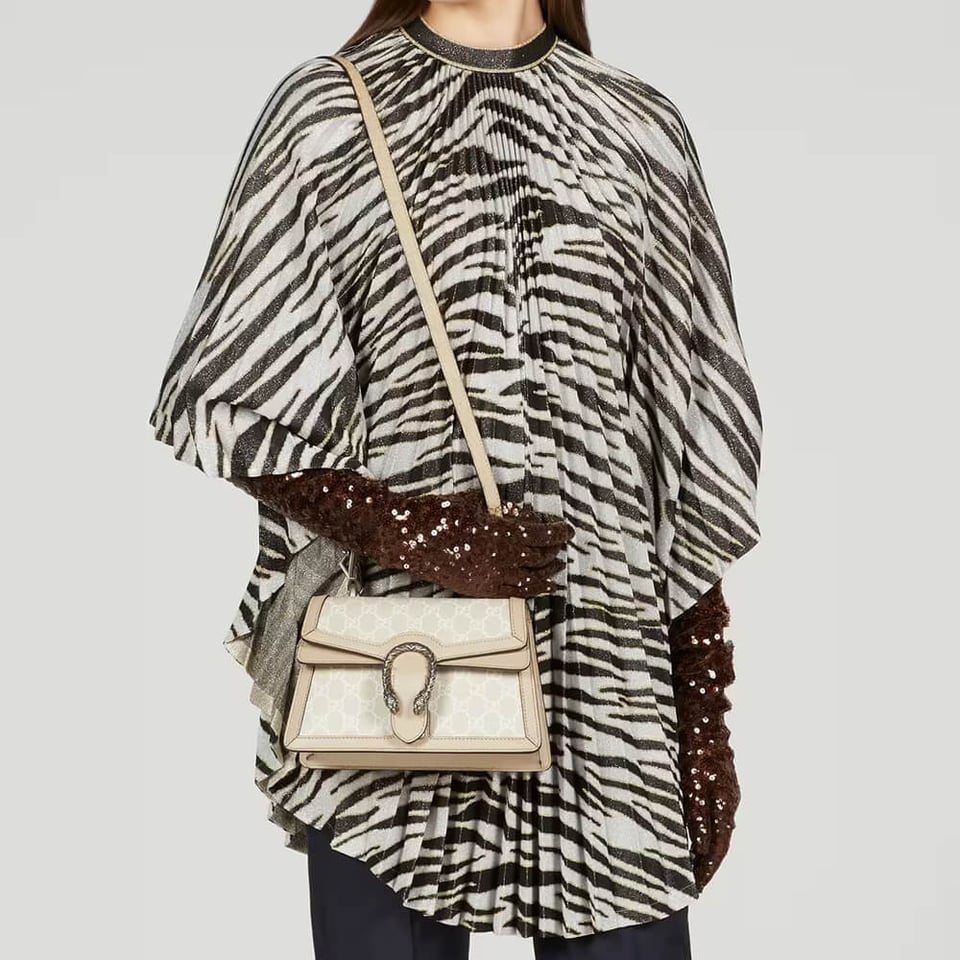 Gucci Small Dionysus Top Handle Bag Oatmeal Leather Trim view 3