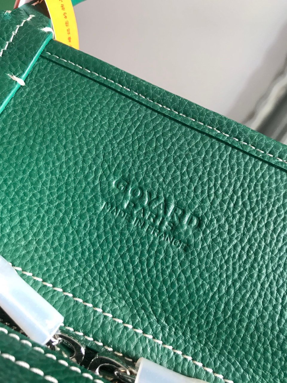 Goyard Hardy Pm Bag 40 Cm Green Goyardine Canvas And Taurillon Leather Trim view 4