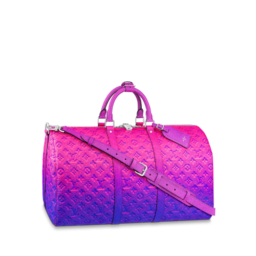 Louis Vuitton Keepall Bandouliere 50Cm Blue And Pink view 2