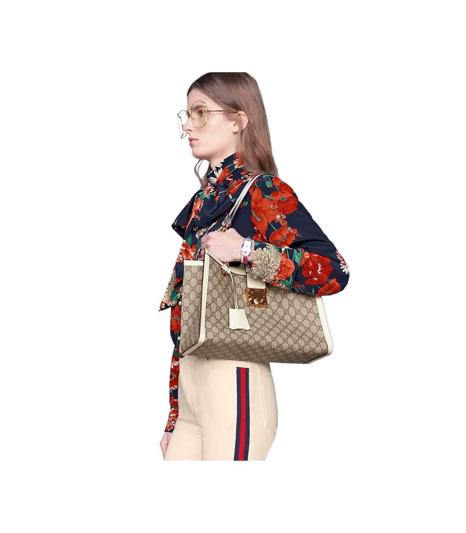 Gucci Padlock Medium GG Shoulder Bag White view 3