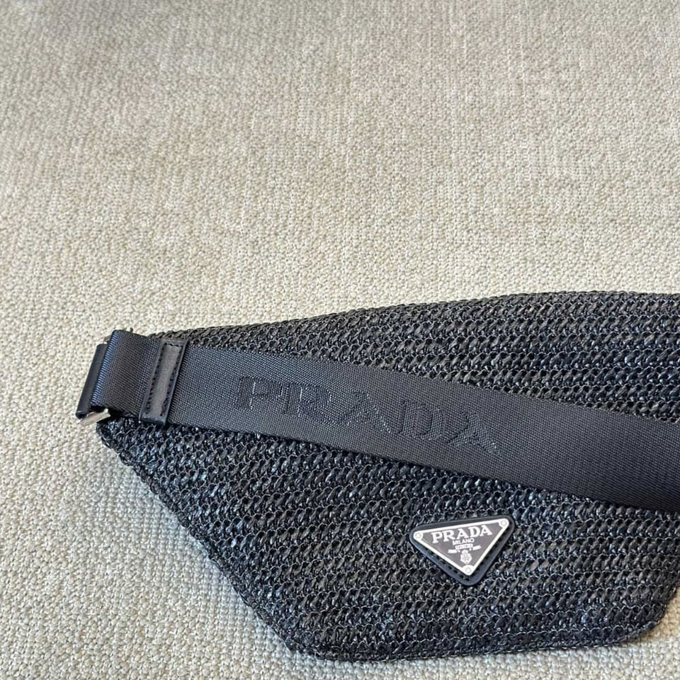 Prada Crochet Belt Bag Black 30Cm view 5
