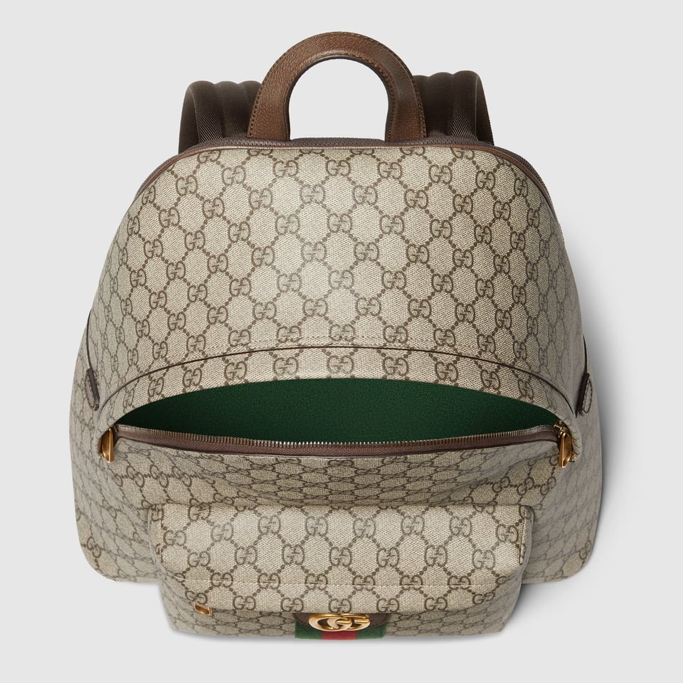 Gucci Ophidia Medium Backpack 834466 Beige And Dark Brown 36.5cm/14.4in view 6