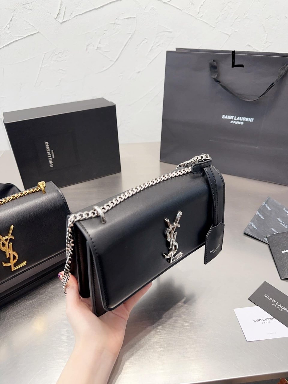 Saint Laurent Sunset Medium Chain Bag In Smooth Leather 22Cm view 5