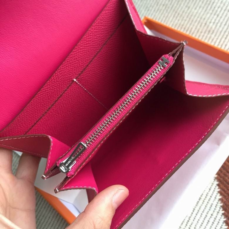 Hermès Epsom Calfskin Wallet with “H” Closure Pink 12.4cm view 7