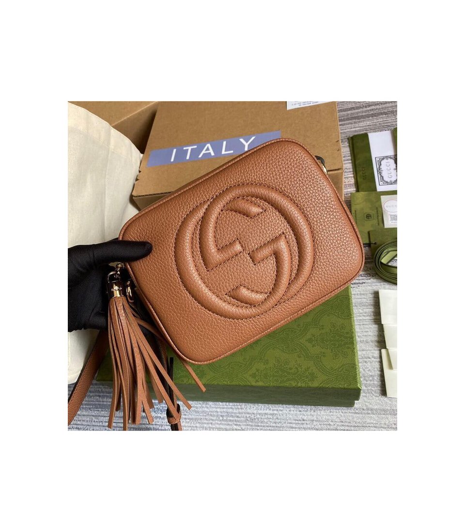 Gucci Soho Small Leather Disco Bag Brown view 9
