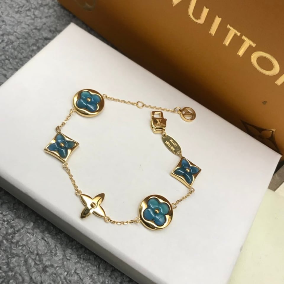 Louis Vuitton Blue Charm Gold Bracelet view 2