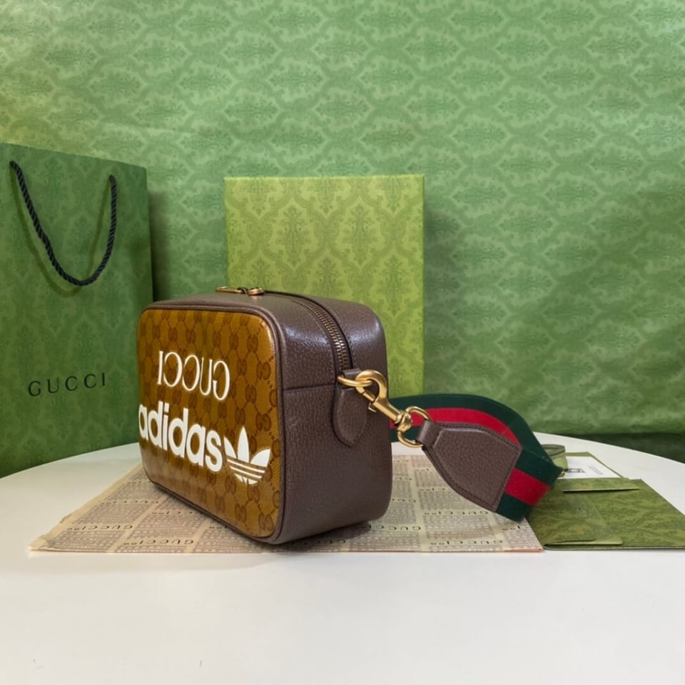 adidas x Gucci Small Shoulder Bag in GG Crystal Canvas view 7