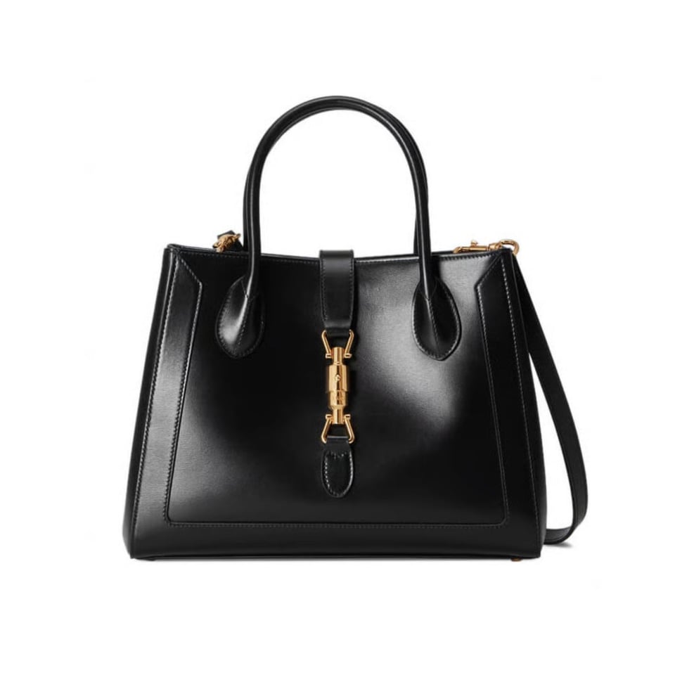 Gucci Jackie 1961 Medium Tote Bag in Black Leather 30cm
