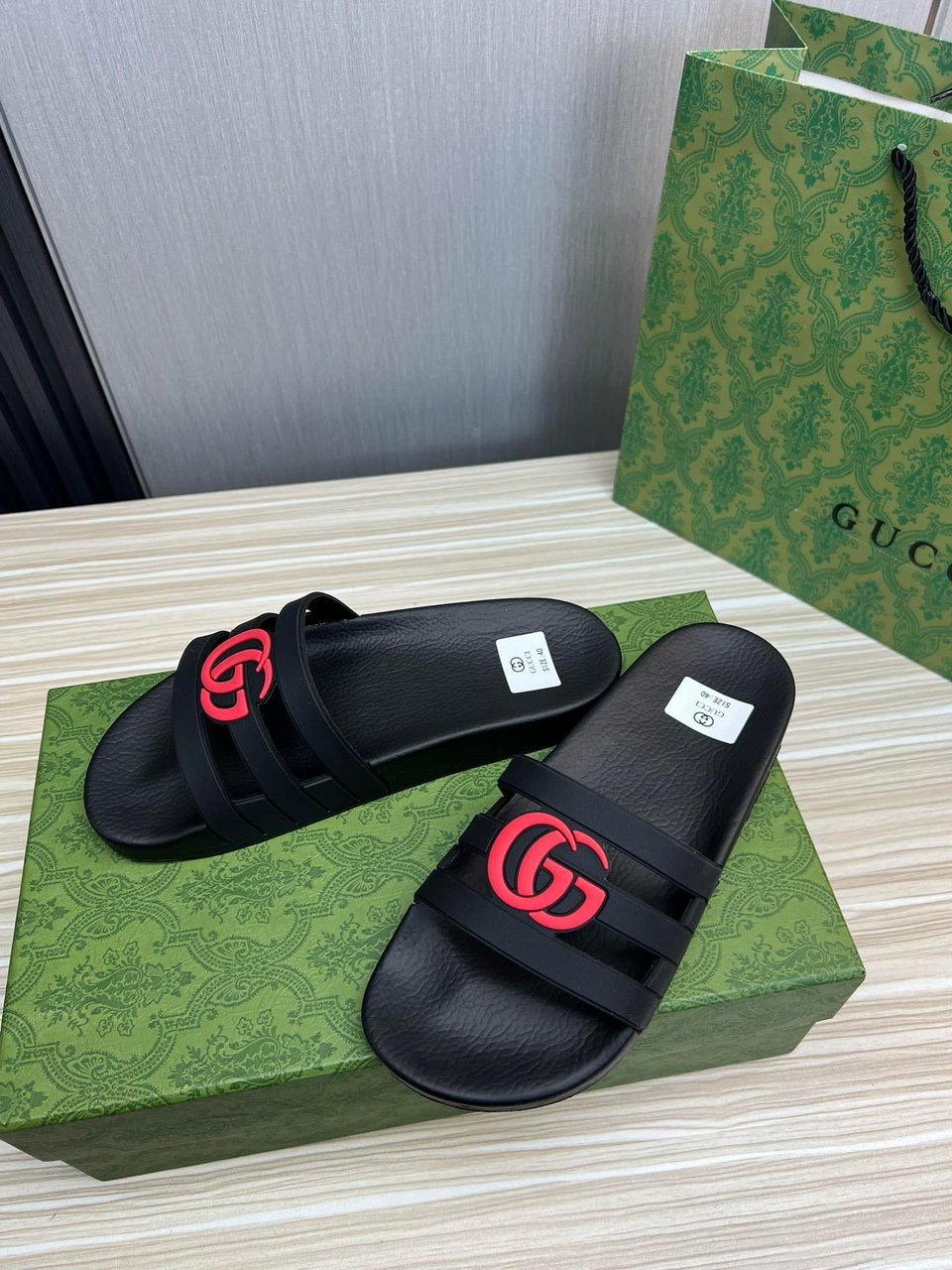 Gucci Slippers Sandals Mules Summer With Gg Logo Red view 8
