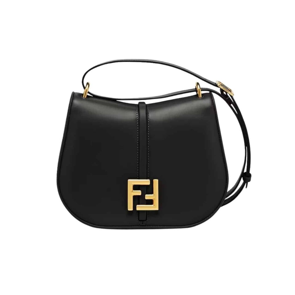 Fendi C’Mon Medium Black Smooth And Full Grain Leather Bag 25Cm 8Bt366Aq0Kf04Tx view 2