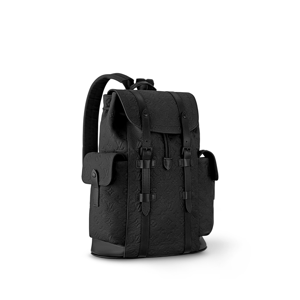 Louis Vuitton Christopher Backpack Mm Taurillon Monogram Black M55699 view 4