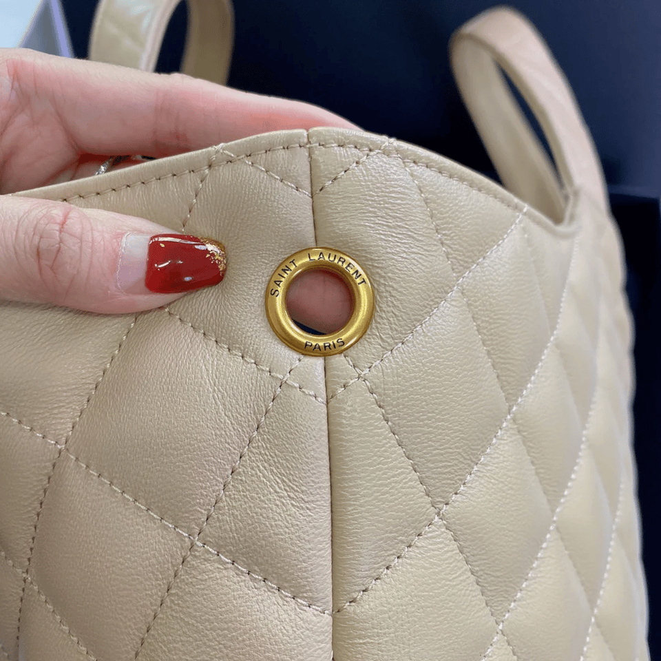 Saint Laurent Icare Maxi Shopping Bag In Quilted Beige 58Cm view 8