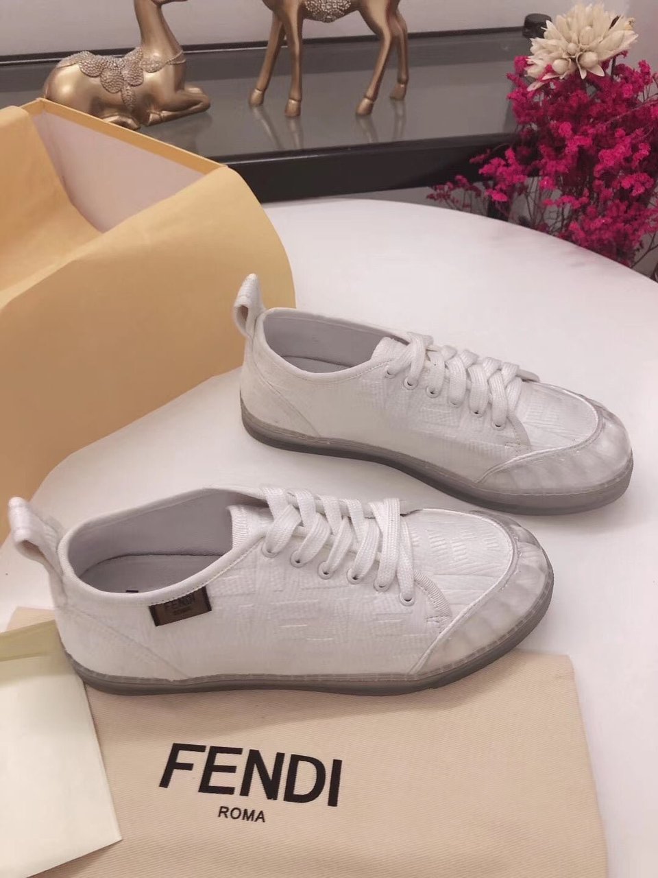Fendi Corda Low Top Sneaker Tess Canvas White 8E7083Abn4F0Qa0 view 6
