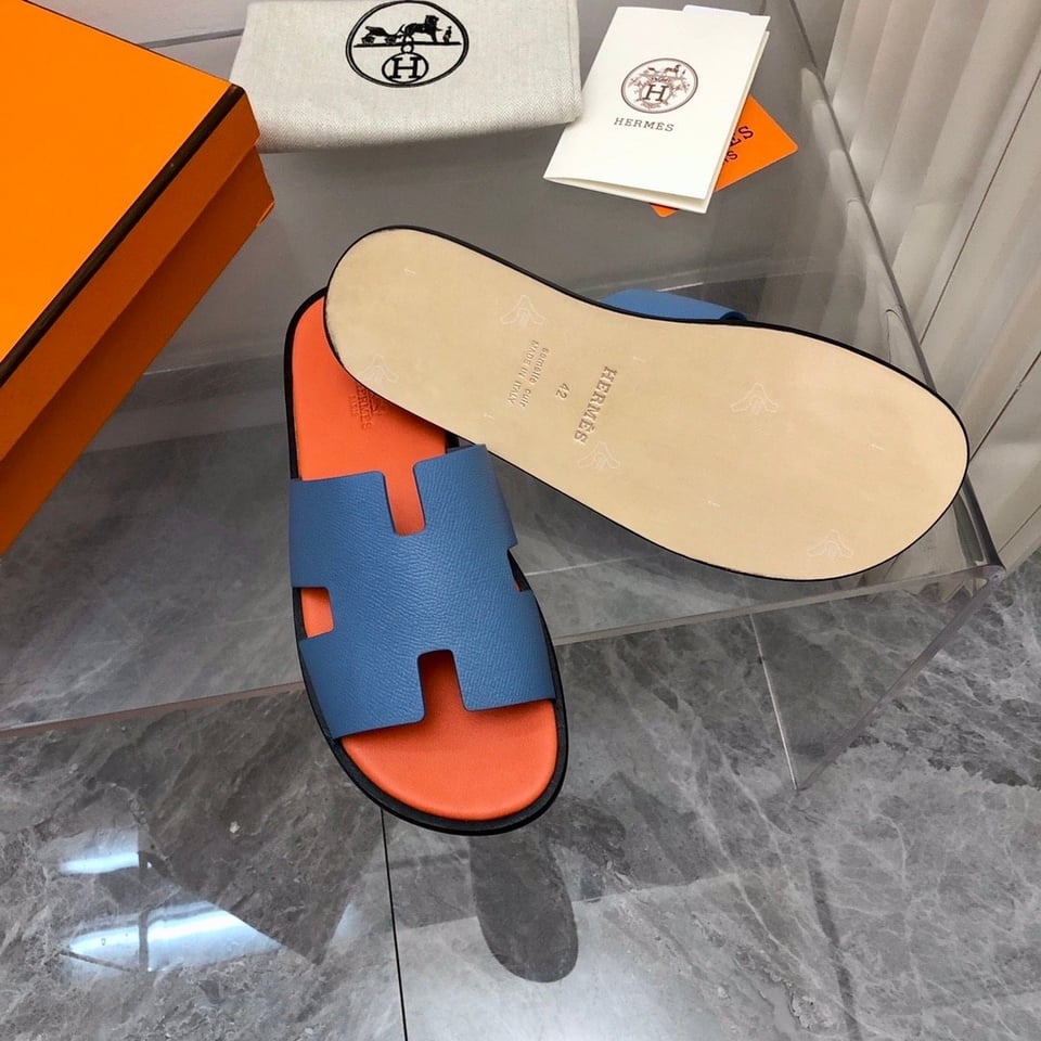 Hermes Izmir Sandal Bleu Bleuet Orange H221824Z view 10