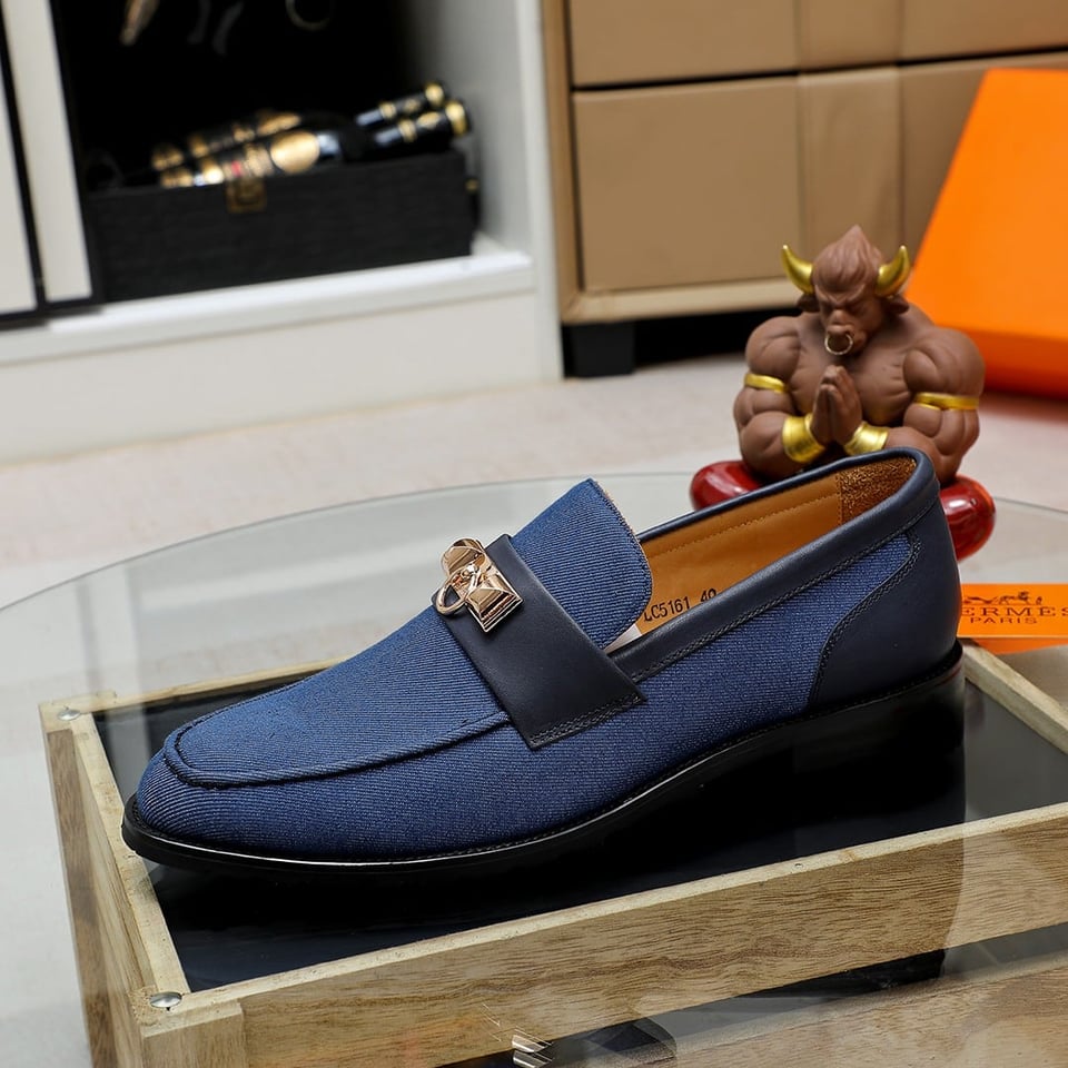Hermes Blaise Loafer Blue view 6