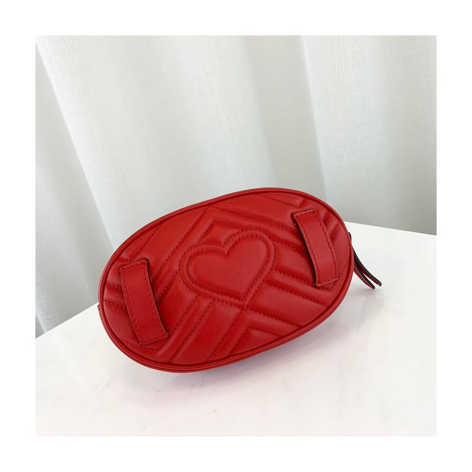 Gucci GG Marmont Matelasse Leather Belt Bag Red view 11