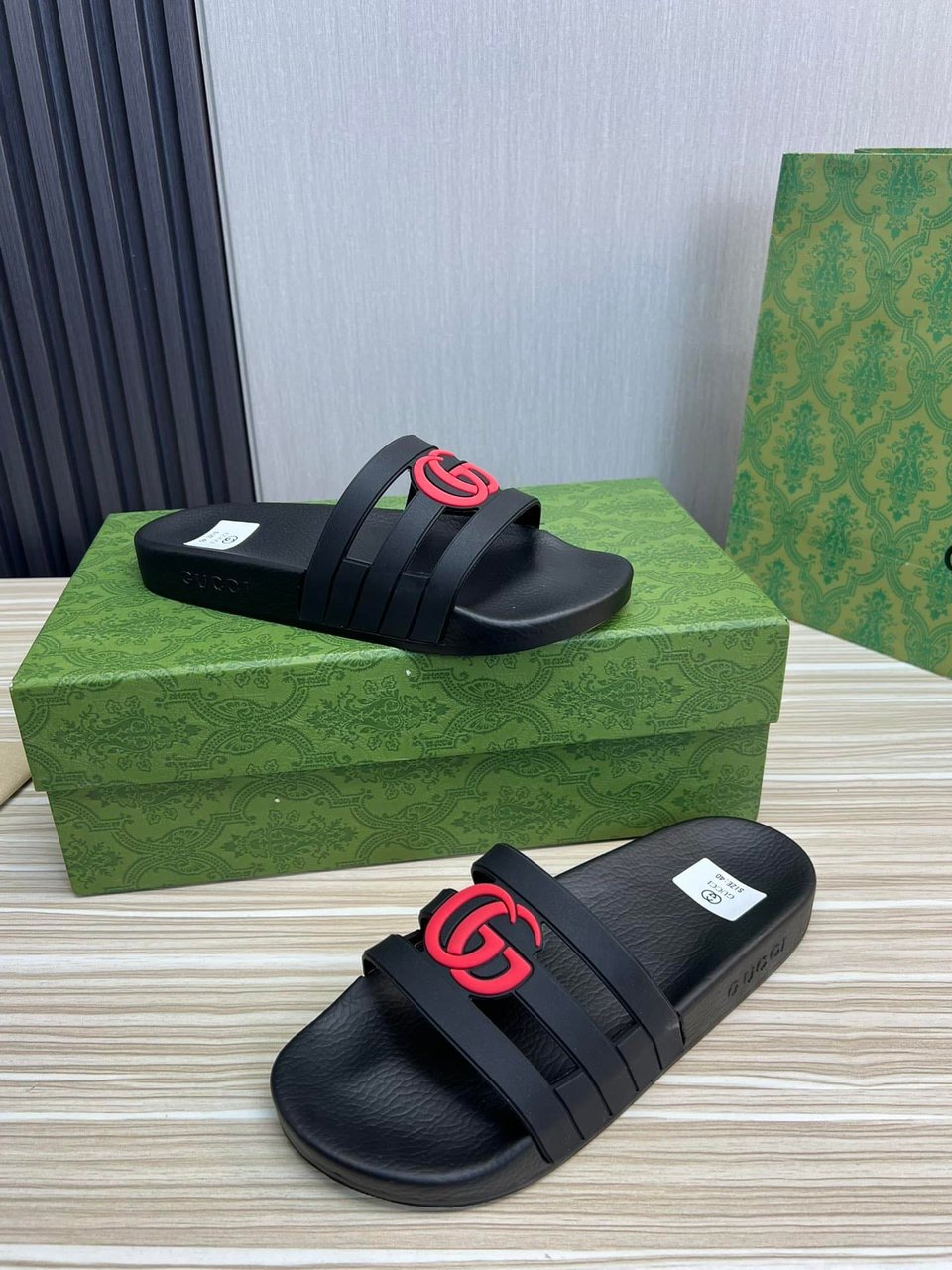 Gucci Slippers Sandals Mules Summer With Gg Logo Red view 5
